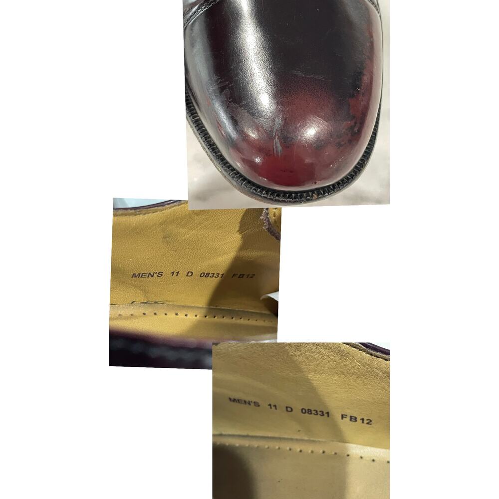 Cole Haan Leather Lace Up Dress Shoes Men 11 Brown Burgundy Cap Toe Oxford READ - Picture 11 of 15